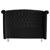 Cabeceira De Cama Box Toquio Casal 140 Cm Suede Preto Eli Móveis E Decoração