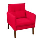 Poltrona Decorativa Liz Sala Escritório E Recepção Suede Vermelho Eli Móveis E Decoração