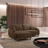 Sofá Albano Veludo 185 Chaise Lado Esquerdo Meu Sofá Online B016 Veludo Marrom