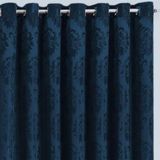Cortina Jacquard 4,00x2,50 Para Varão Simples Azul