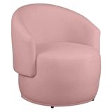 Poltrona Decorativa Heitor Sala Escritório E Recepção Suede Rosa Eli Móveis E Decoração