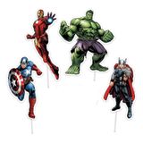 Topo De Bolo Vingadores Picks - 4 Itens