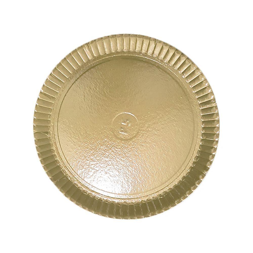 Prato De Papelão Laminado Dourado P5 - 28cm