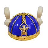 Capacete Grego Hermes Azul E Dourado Com Asas
