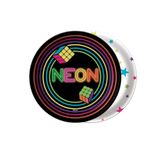 Prato Descartável Neon - 8 Unidades