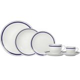 Aparelho Jogo De Jantar 42pcs Trs Classique Silver Rim Azul