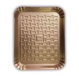 Bandeja Retangular De Papelão Revestido N-5 38cm X 31cm Cor Dourado