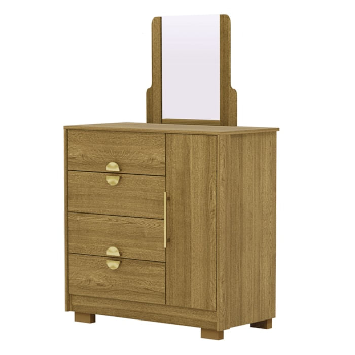 Comoda Com Espelho 4 Gavetas 1p 93 Cm Bel Nature Vlr