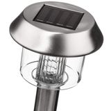 Luminária Solar Luz De Led Jardim Inox Acrílico