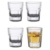 4 Copos De Vidro Shot 42ml Cachaça Pinga Licor Tequila Bar