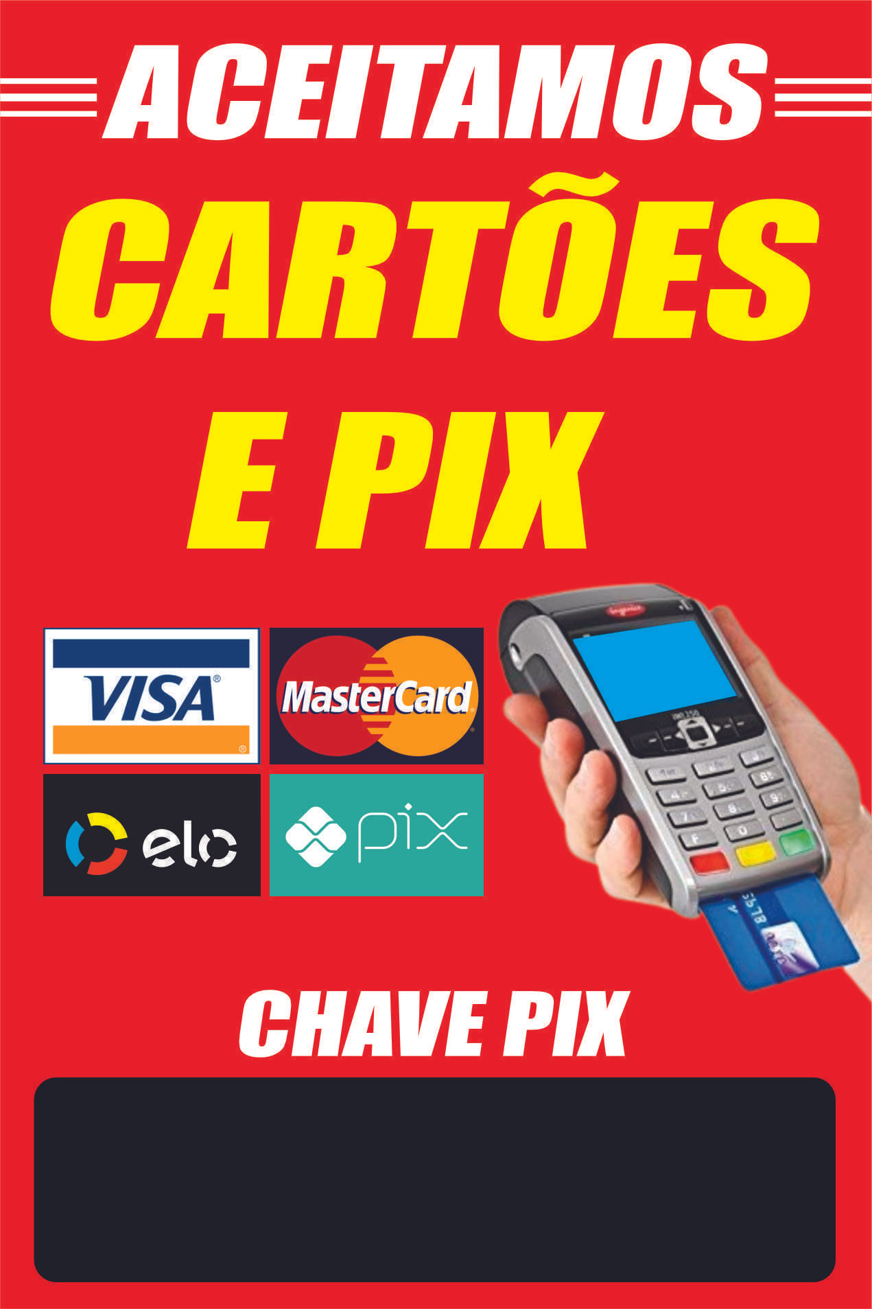 Banner Arte Pronta - Aceitamos Cartões/pix - Carrefour