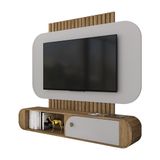 Painel Suspenso Jerere Sala Tv Até 55 Polegadas 1 Porta Cinamomo/off White