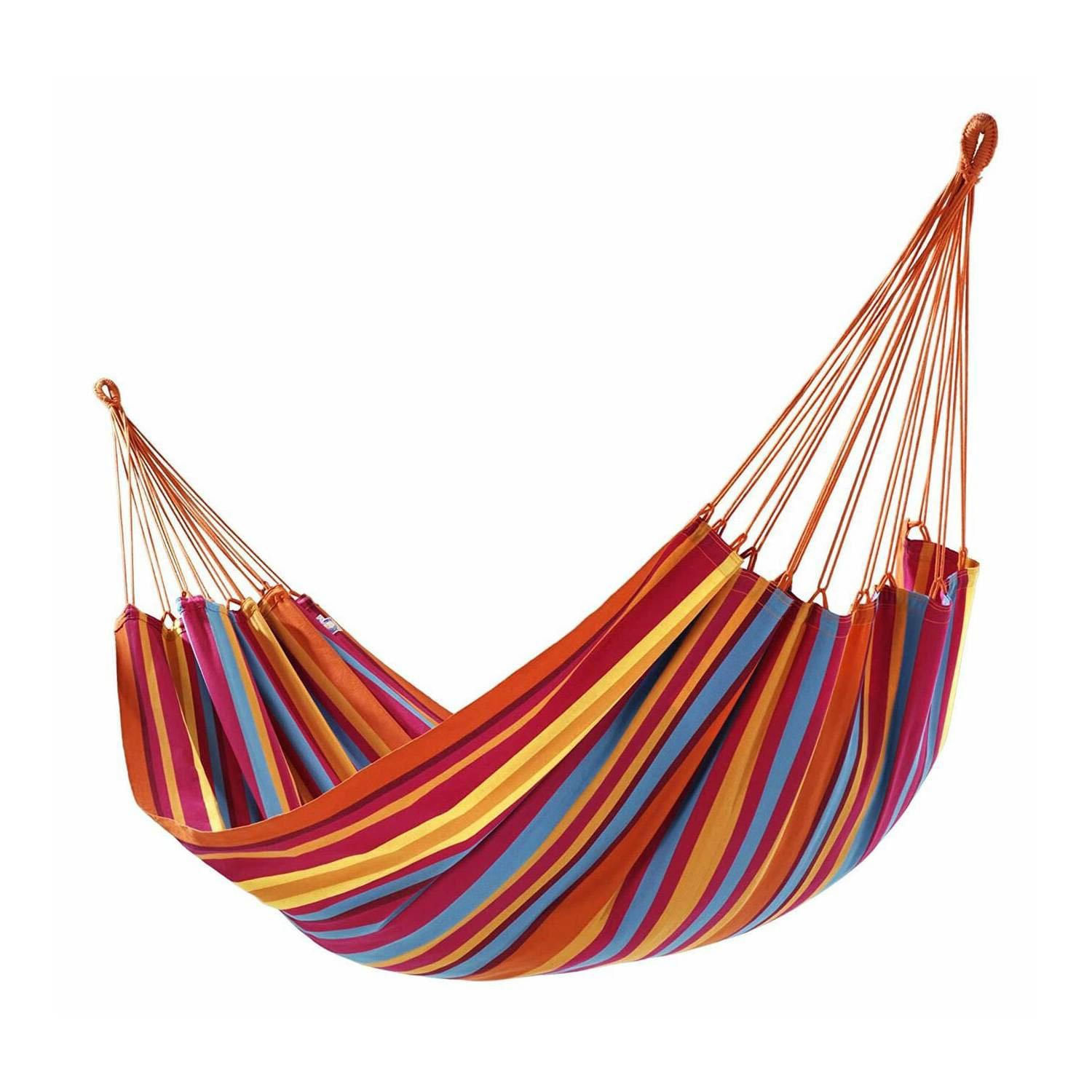 Rede De Algodão Multicolorida 2 Lugares 180x150 Cm