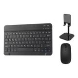 Kit De Teclado E Mouse Bluetooth Para Tablet E Telefone