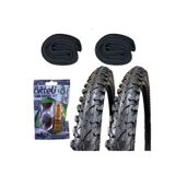 Conjunto De Pneus Wanda 26x2.125 + 2 Tubos Internos 26 + Kit De Reparo