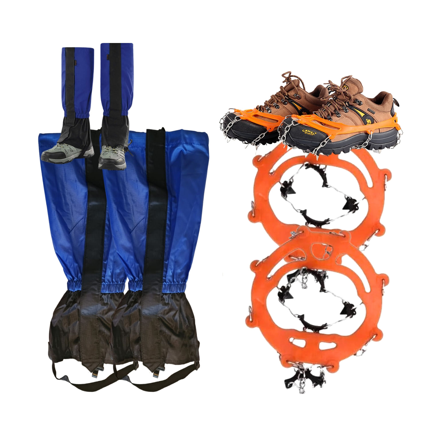 Gaiter Pack Universal Crampons Impermeáveis Azuis