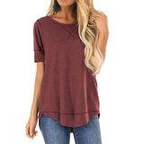 Camiseta Feminina De Manga Curta Em Modal E Algodão: Casual Chic