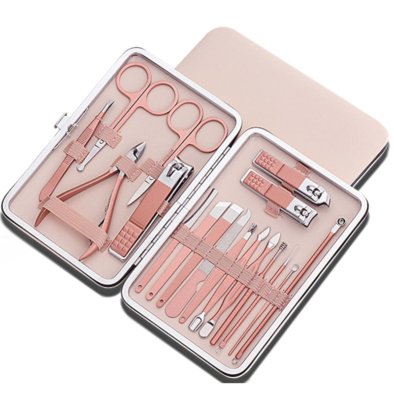 Kit De Manicure Para Pedicure, Conjunto De 18 Peças De Aço Inoxidável Para Mulheres