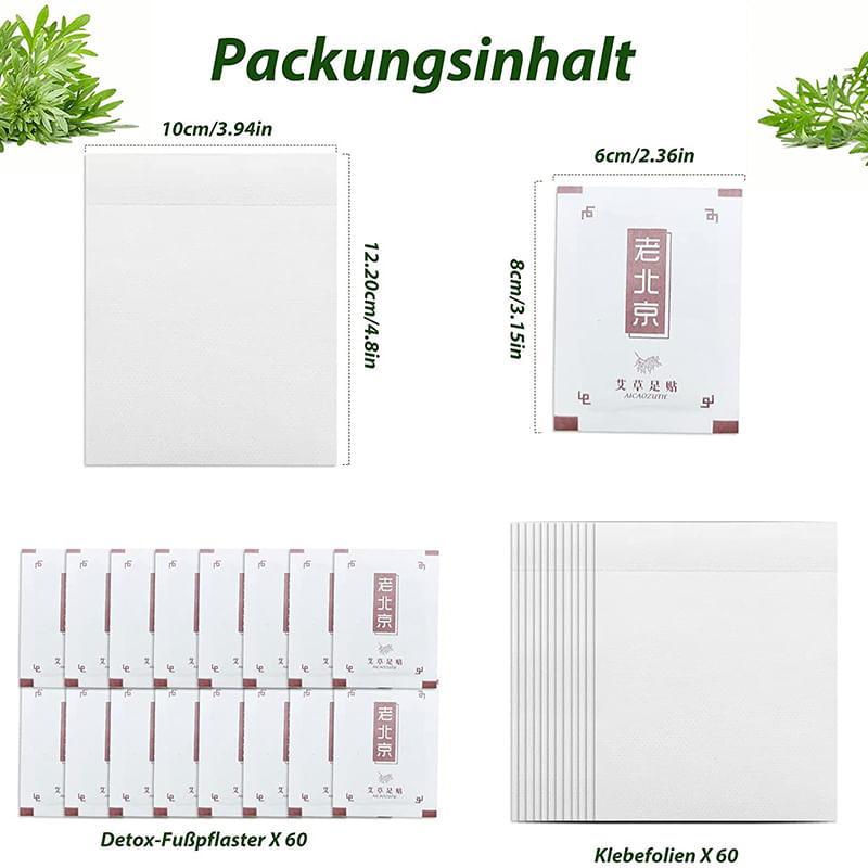 Adesivos De Desintoxicação Para Pés Adesivo De Absinto Para Pés Com 60 Unidades