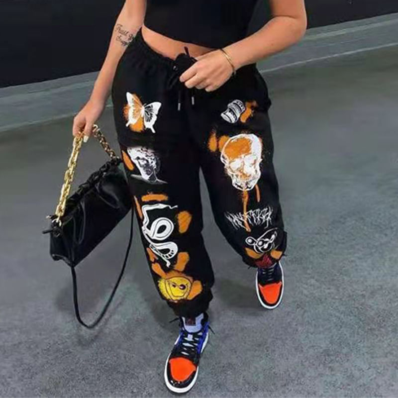 Calças Harajuku Sweatpants Para Mulheres Nergo Casual Style
