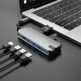 Dock De Expansão Hub Multifuncional Tipo C/usb-c 6 Em 1
