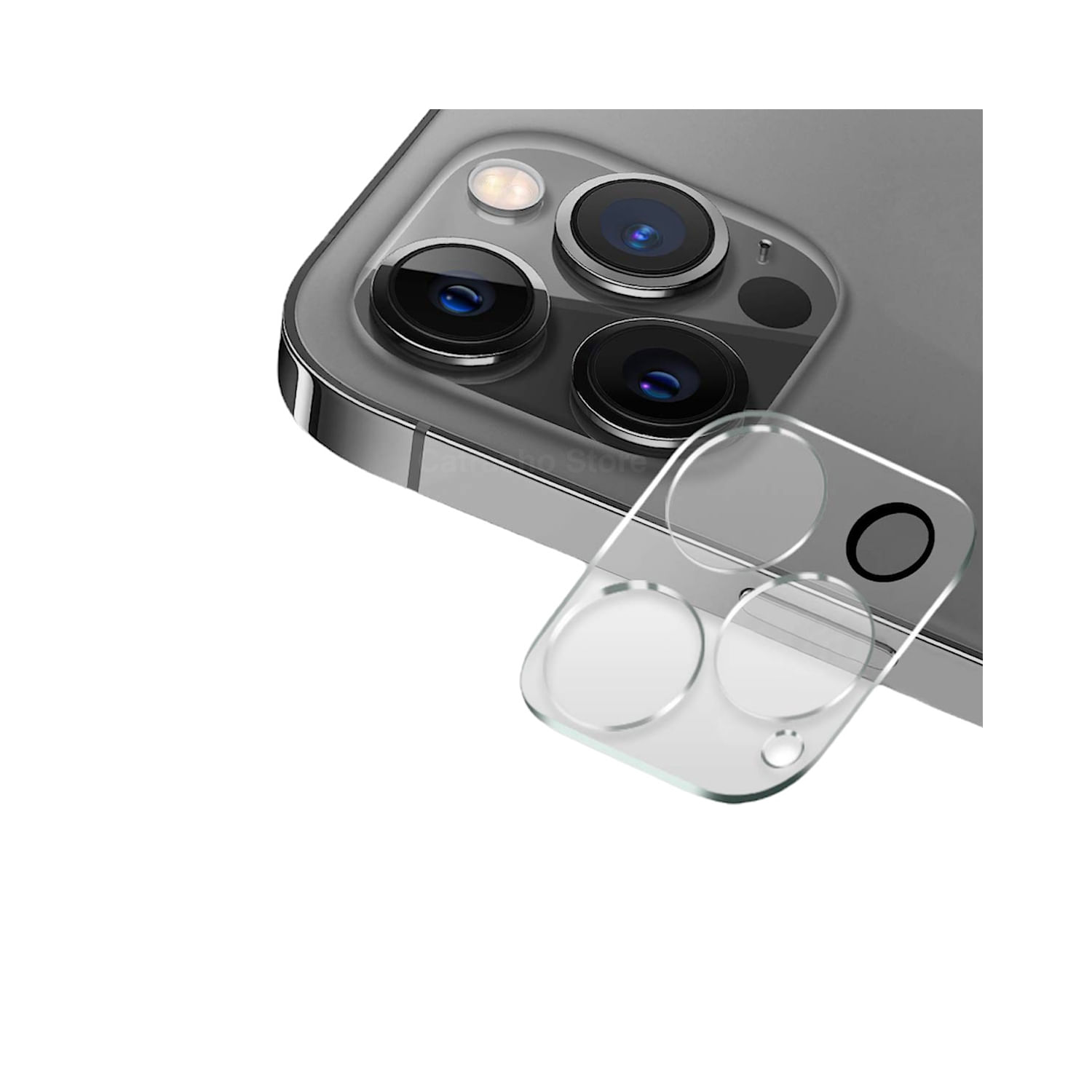 Folha De Vidro Da Câmera Para Iphone 14 Pro/14 Pro Max - Transparen