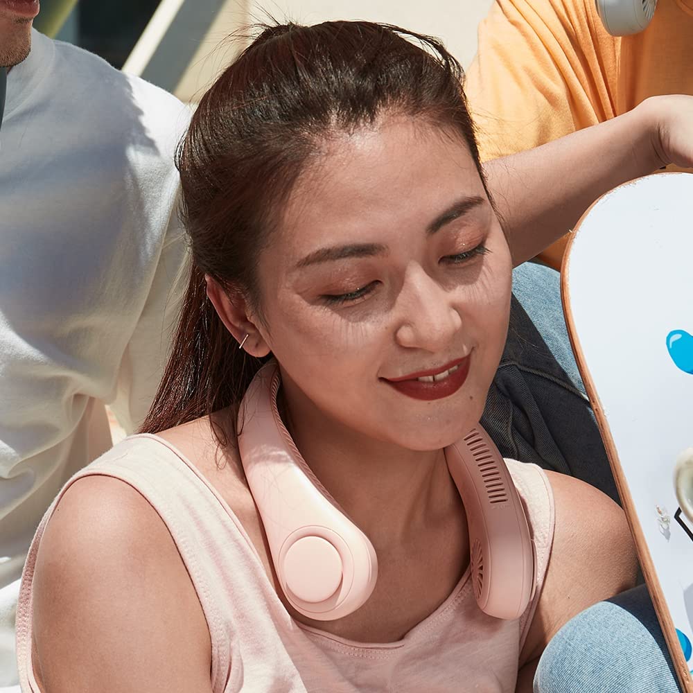 Ventilador De Pescoço Portátil Sem Folhas De 360° Airflow Usb Recarregável