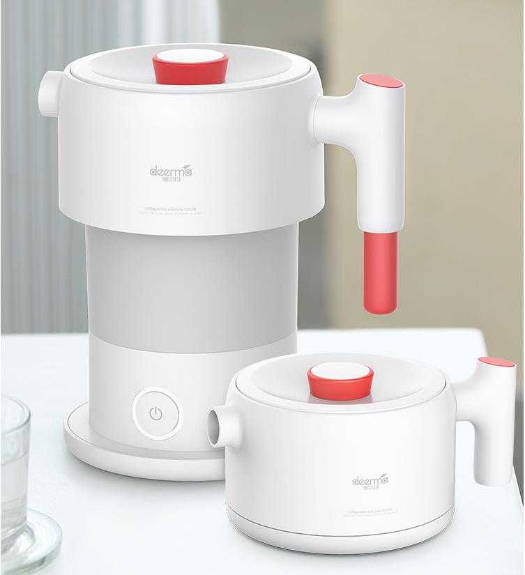Chaleira Elétrica Deerma Dobrável 600ml Silicone 304 Inox