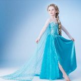 Vestido Feminino Azul Poliéster Na Altura Do Joelho Frozen Style A