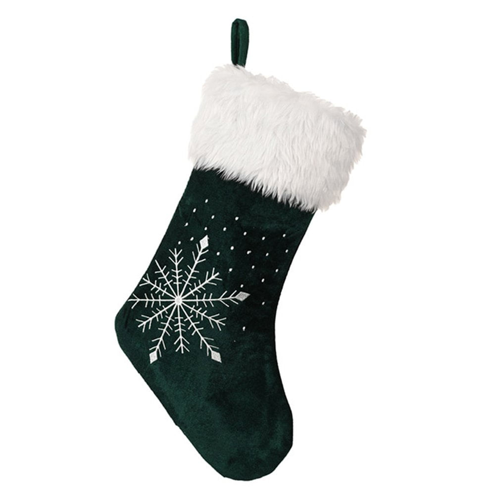 Meias De Natal Bordadas Elétricas Com Decoração De Floco De Neve