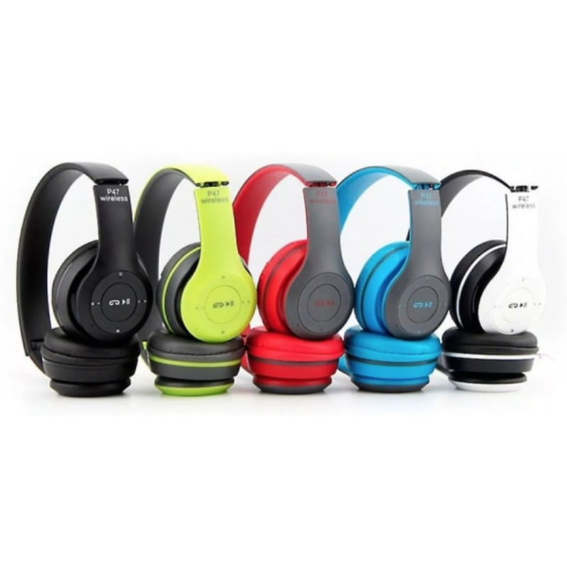 Fones De Ouvido Estéreo Bluetooth P47 Com Rádio Mp3 E Micro Sd