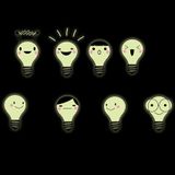 Adesivo De Parede Luminous Pvc Luminous Green Bulbs 21cm X 29,7cm