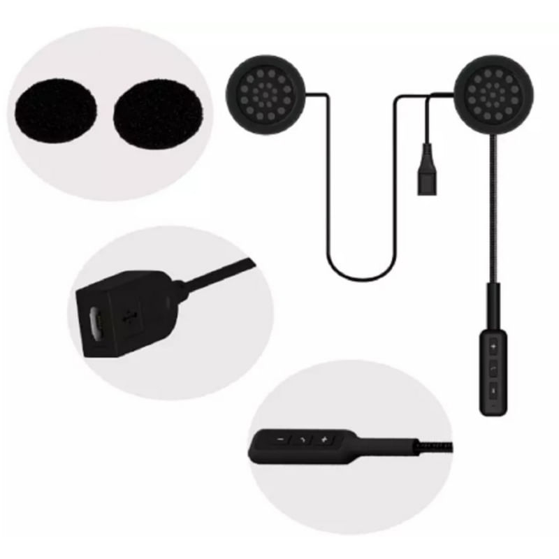 Capacete Bluetooth Handsfree À Prova D'água Para Motocicleta