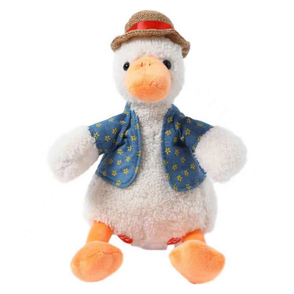 Brinquedo De Pelúcia Talking Duck Dolls, Bicho De Pelúcia Com Bastão De Carregamento