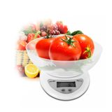 Balança De Cozinha Digital De 1 A 5 Kg Com Tigela Com Desligamento Automático De Bateria Fraca
