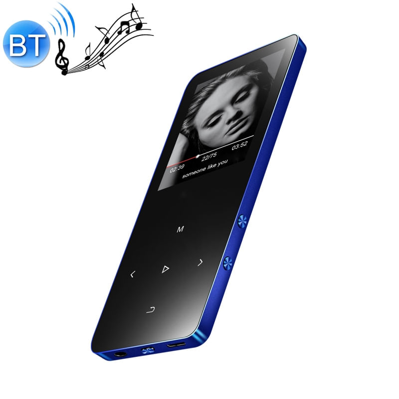 Leitor De Música Bluetooth Mp3 Mp4 1,8" Com Tela Sensível Ao Toque De 16 Gb