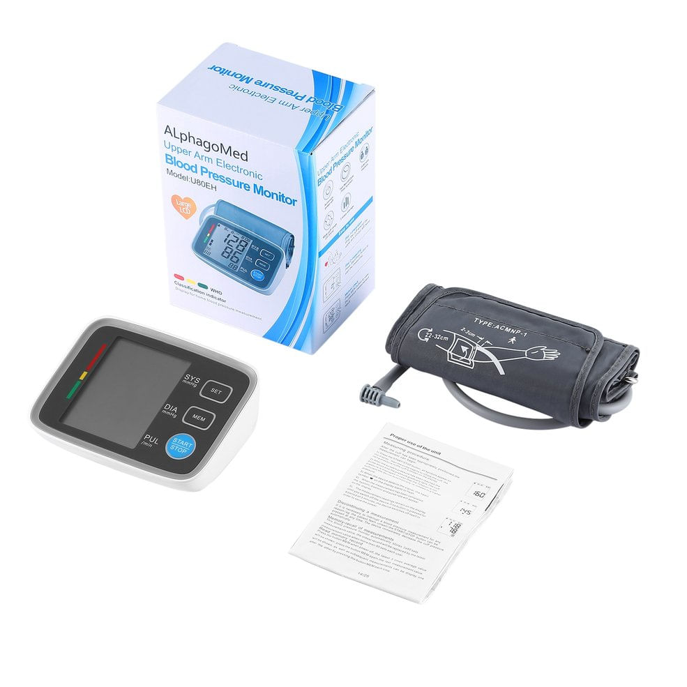 Monitor Automático De Pressão Arterial Do Braço, Lcd Retroiluminado Azul