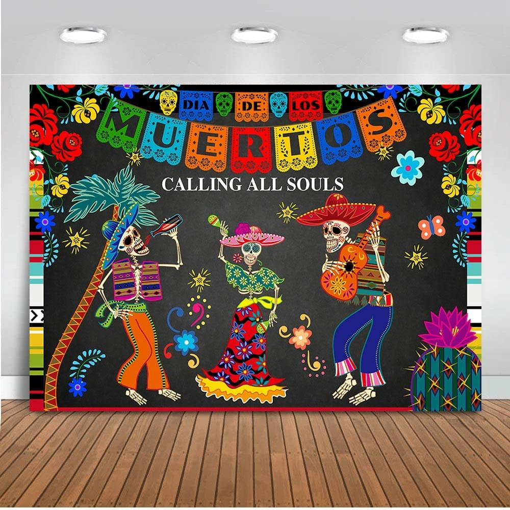 Pano De Fundo Fotográfico Dia Dos Mortos 250x180cm Mexican Sugar