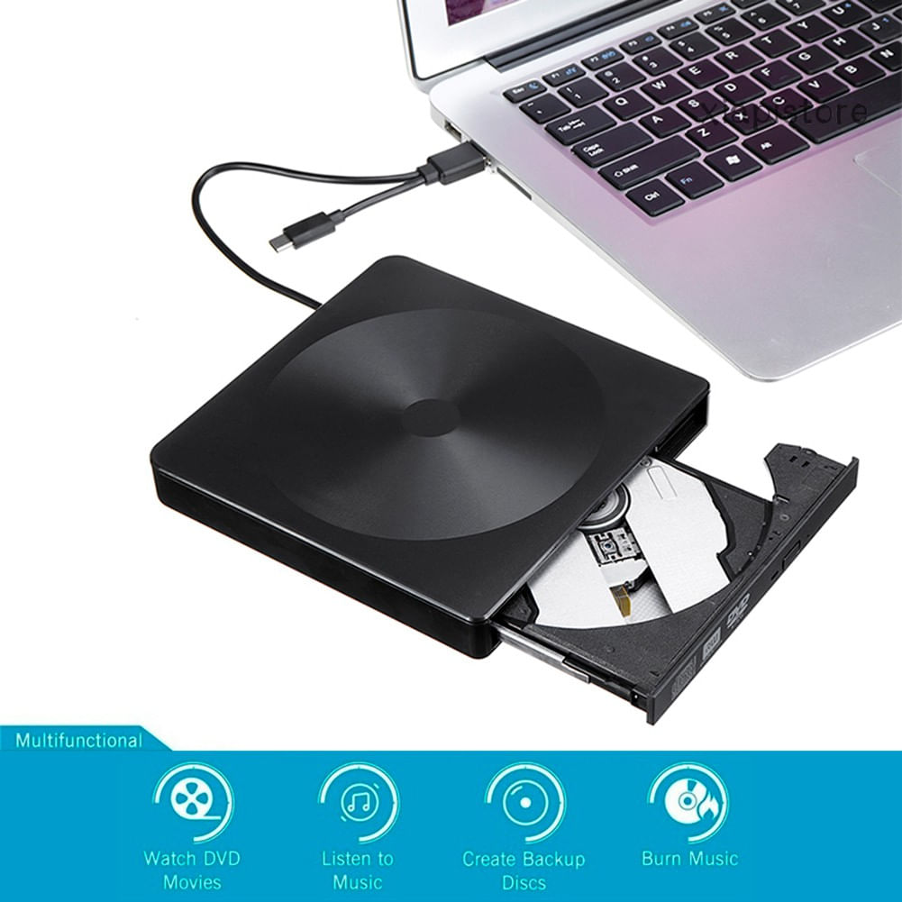 Unidade Óptica De Leitor De Dvd Externo Usb 3.0 Tipo C Portátil