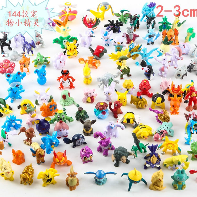 Conjunto Figure Dolls 144 Pokémon + 1 Pokeball Pikachu