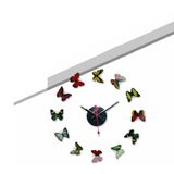 Relógio De Parede Borboleta Colorida 3d Diy, Decoração 60x60cm