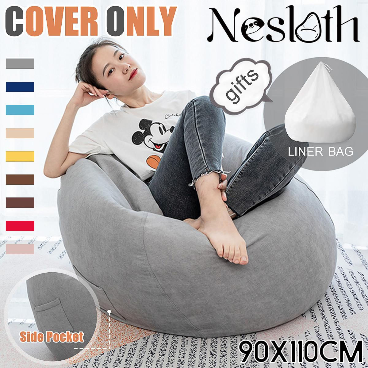 Bean Bag Cover Lazy Lounger Para Sofás Em Veludo