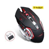 Led Recarregável Sem Fio T-wolf Mouse Gamer 2,4 Ghz Usb