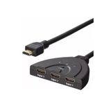Switch Hdmi De 3 Portas X1 Com Cabo De Resolução De Vídeo 1080p