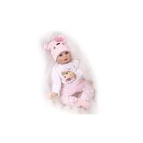 Baby Doll Reborn Silicone Soft 55cm, Urso Realista Com Acessório
