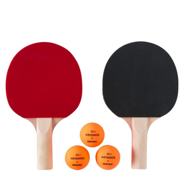 Conjunto De Pás De Tênis De Mesa + 3 Bolas De Pong Pong
