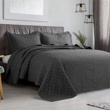 Colcha De Cama Edredão King Size De Poliéster Liso Preto