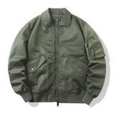 Jaqueta À Prova De Vento De Nylon Casual Verde Para Adolescentes