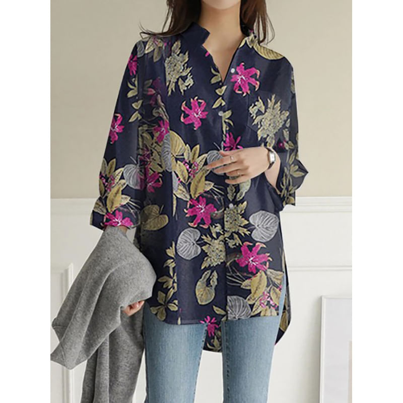 Blusa Solta De Manga Comprida Estampada Para Outono E Inverno