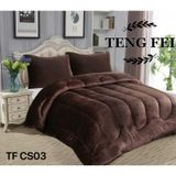 Capa De Inverno De Pelúcia Com Chiporro Para Cama King Size - Café